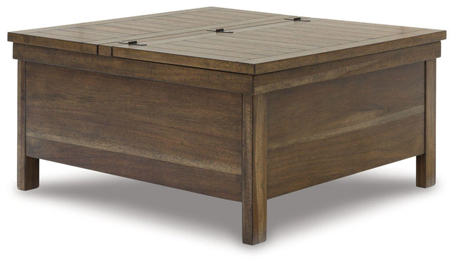Ashley Moriville Lift Top Cocktail Table - Grayish Brown