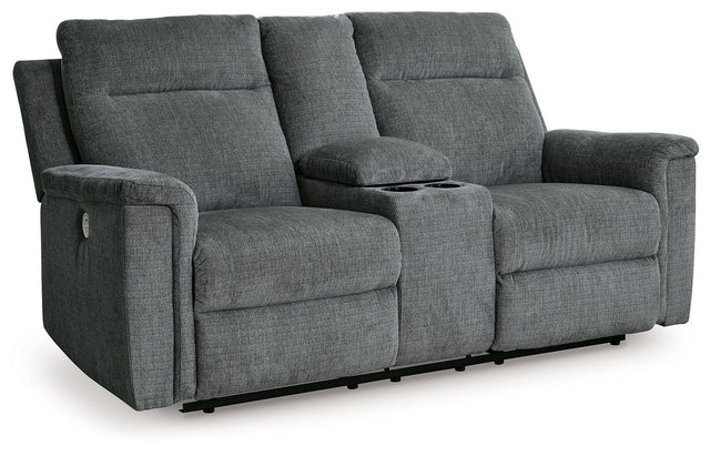 Ashley Barnsana DBL REC PWR Loveseat w/Console - Gravel