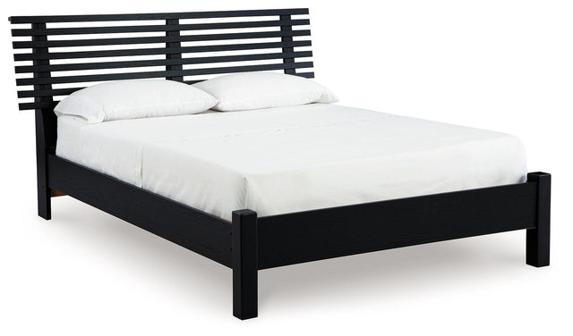 Ashley Danziar - Black - Queen Slat Panel Bed With Low Footboard