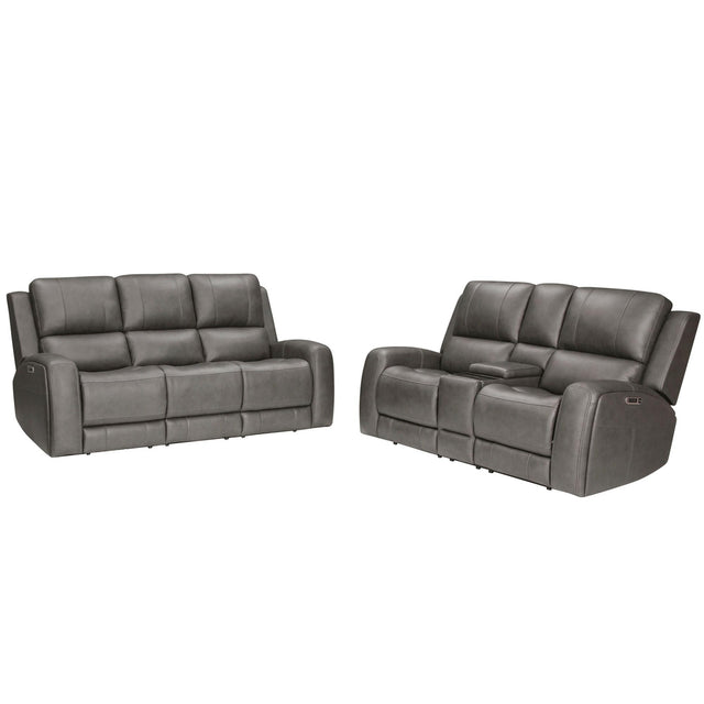 Parker House Belmont - Zero Gravity Power Reclining Sofa And Loveseat - Autumn Fog