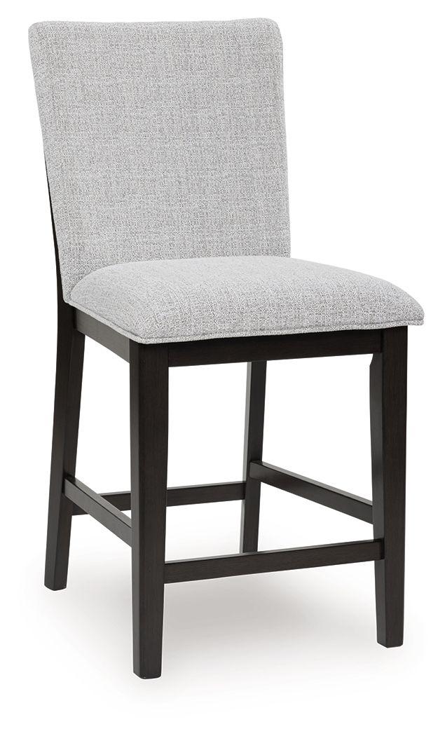 Ashley Neymorton Upholstered Barstool (2/CN) - Dark Grayish Brown