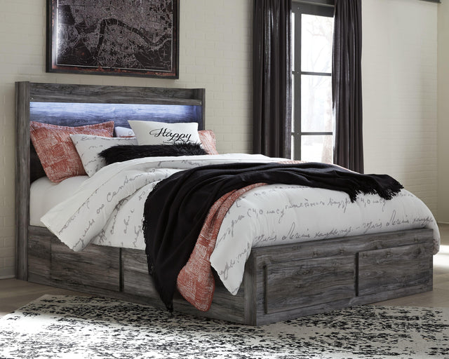 Ashley Baystorm - Gray - Queen Panel Bed with 4 Storage Drawers