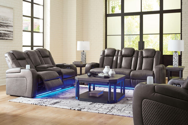 Ashley Fyne-dyme - Shadow - 3 Pc. - Power Reclining Sofa, Power Reclining Loveseat, Power Recliner