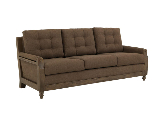 International Furniture Direct Xel-Ha II - Upholstered Sofa - Carnelian Brown