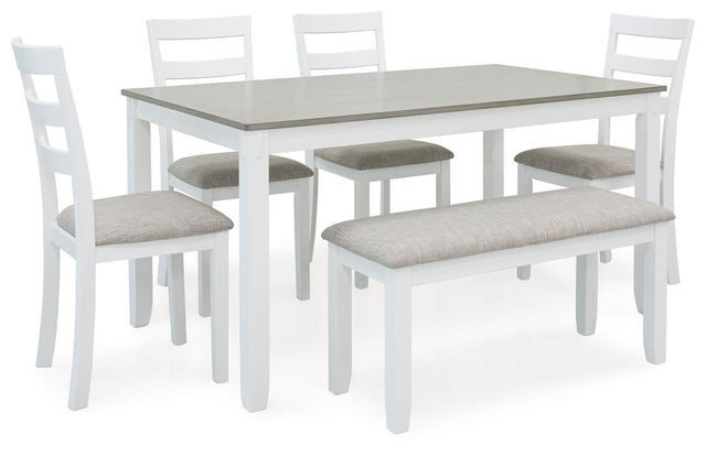 Ashley Stonehollow RECT DRM Table Set (6/CN) - White/Gray