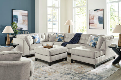 Ashley Maxon Place - Stone - 5 Pc. - 3-Piece Sectional With Raf Corner Chaise, Chair, Ottoman