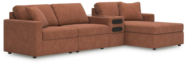 Ashley Modmax - Spice - 4-Piece Sectional With Raf Corner Chaise And Audio System Console