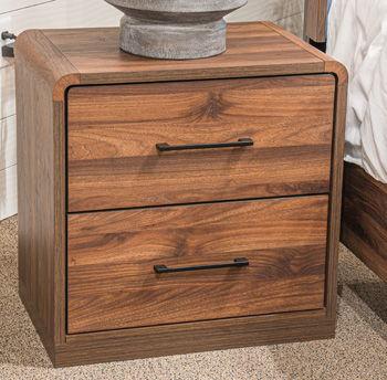 Ashley Fortlorn Two Drawer Night Stand - Walnut Brown