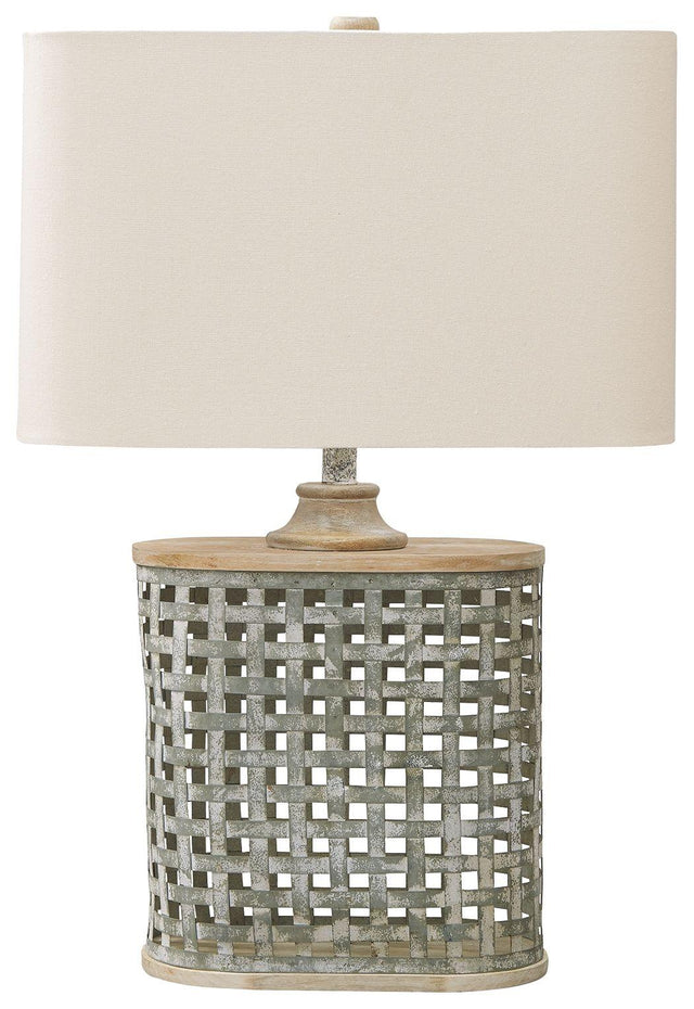 Ashley Deondra Metal Table Lamp (1/CN) - Gray