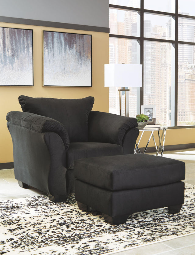 Ashley Darcy - Black - 2 Pc. - Chair with Ottoman