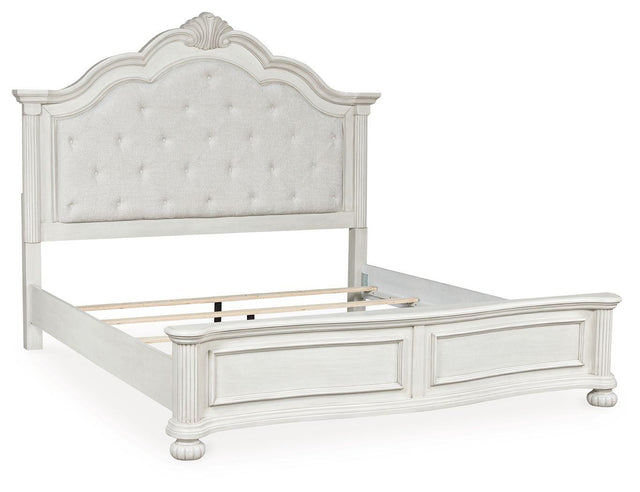 Ashley Montelaine - Antique White - King Upholstered Panel Bed