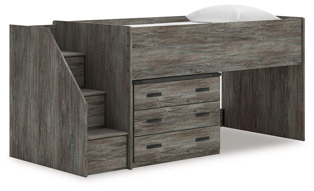 Ashley Frandern - Gray - Twin Loft Bed With Drawer Storage
