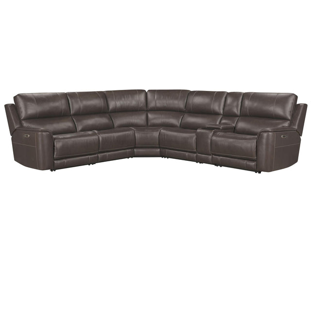 Parker House Easton - 6 Piece Zero Gravity Power Reclining Sectional With Power Adjustable Headrests - Steamboat Brown