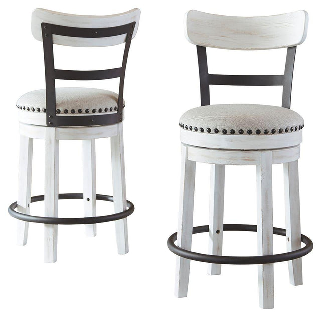 Ashley Valebeck UPH Swivel Barstool (1/CN) - White