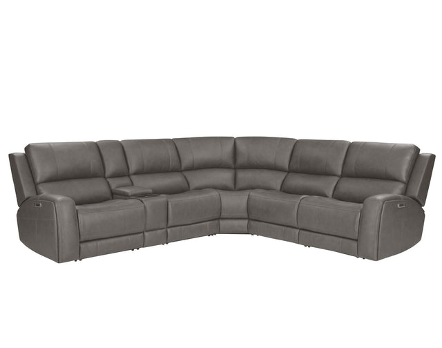 Parker House Belmont - 6 Piece Zero Gravity Power Reclining Sectional With Power Adjustable Headrests - Autumn Fog