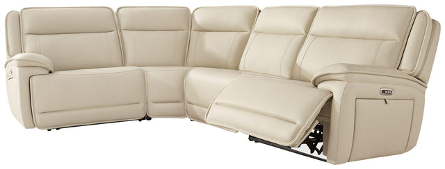 Ashley Double Deal - Almond - 4-Piece Power Reclining Sectional