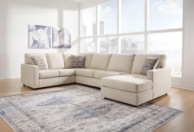 Ashley Edenfield - Linen - Right Arm Facing Corner Chaise 3 Pc Sectional