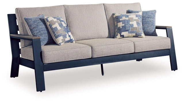Ashley East Beach Sofa with Cushion - Navy Blue/Driftwood