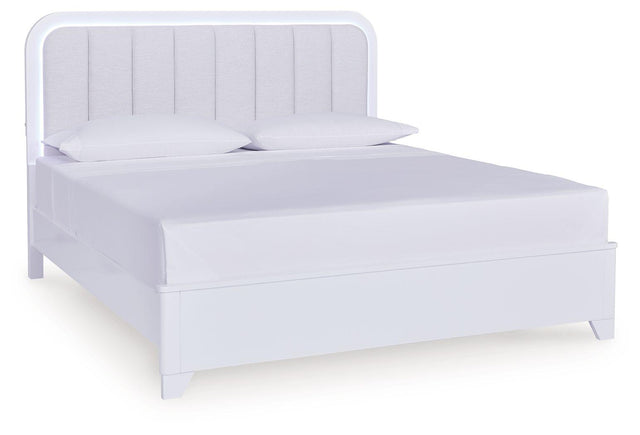 Ashley Jarlee - White - King Upholstered Panel Bed