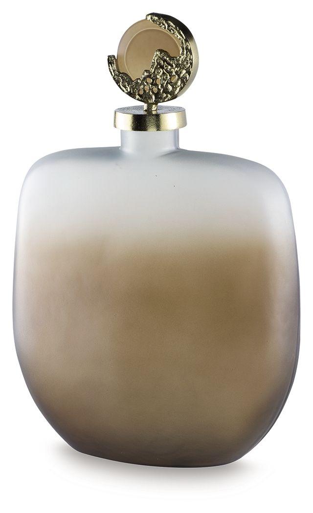Ashley Acario Jar - Taupe/Gold Finish