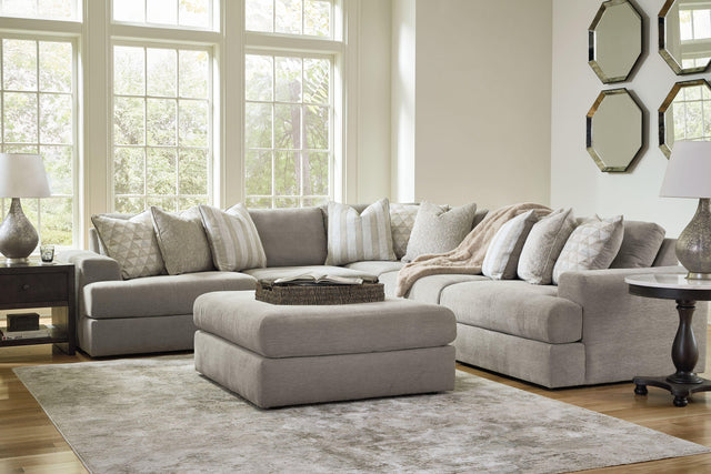 Ashley Avaliyah - Ash - 6 Pc. - 5-Piece Sectional, Ottoman