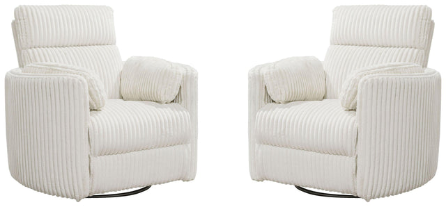 Parker House Radius - Power Swivel Glider Recliner (Set of 2) - Mega Ivory