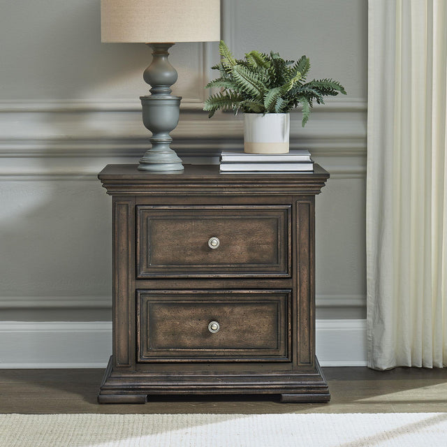 Liberty Furniture Big Valley - 2 Drawer Nightstand With Charging Station - Light Brown