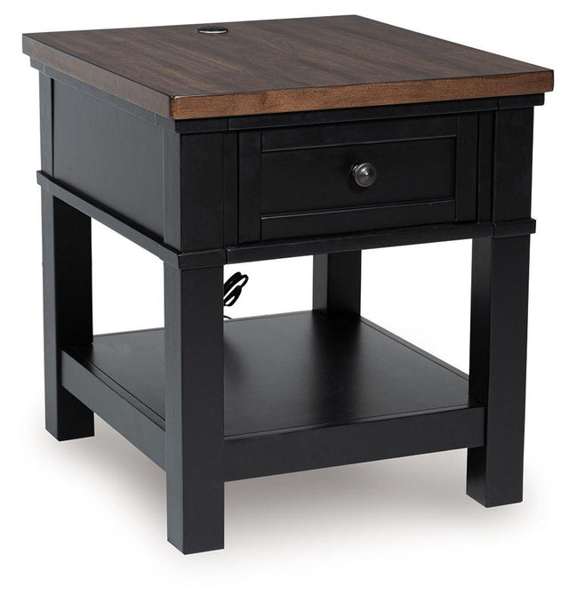 Ashley Wildenauer Rectangular End Table - Brown/Black