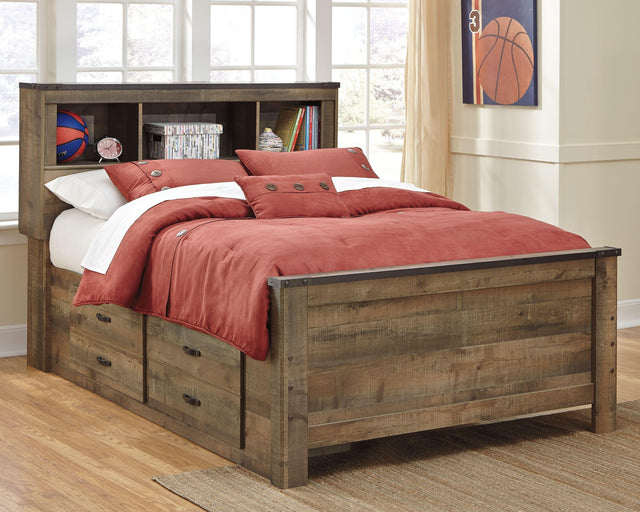 Ashley Trinell - Brown - Full Bookcase Bed With 2 Sided Storage