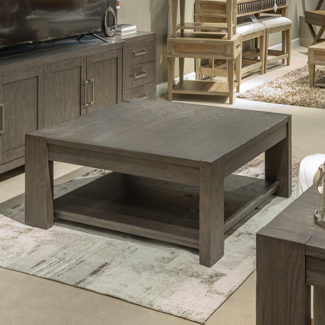 Liberty Furniture Lennox Hill - Oversized Square Cocktail Table - Dark Brown