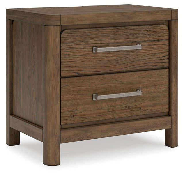 Ashley Cabalynn Two Drawer Night Stand - Light Brown