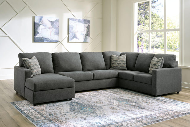 Ashley Edenfield - Charcoal - Left Arm Facing Corner Chaise 3 Pc Sectional