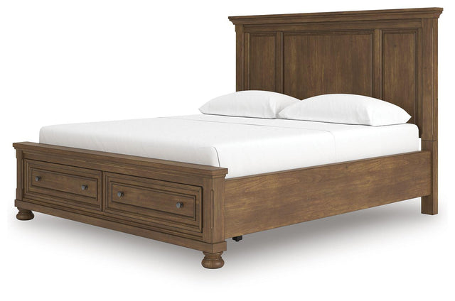 Ashley Feddinger - Medium Brown - California King Panel Storage Bed