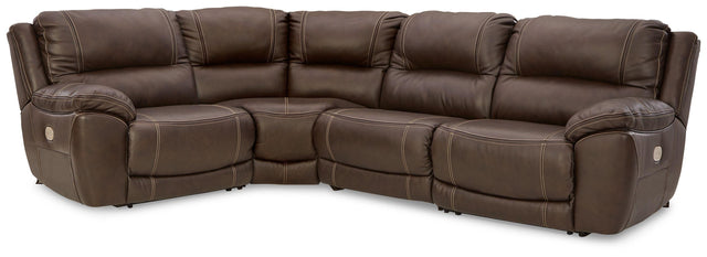 Ashley Dunleith - Chocolate - 4-Piece Power Reclining Sectional