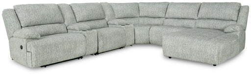 Ashley Mcclelland - Gray - Right Arm Facing Press Back Chaise With 2 Consoles 7 Pc Sectional