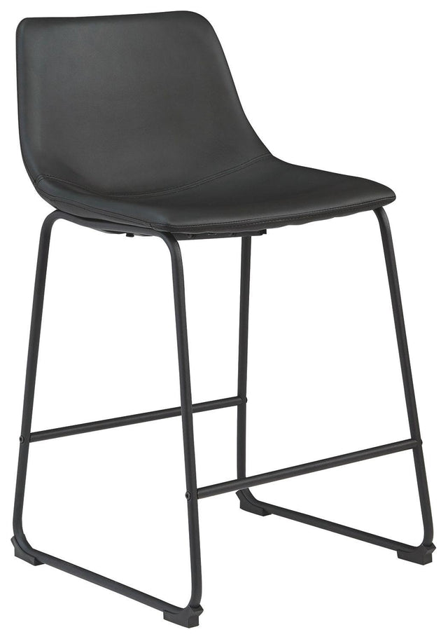 Ashley Centiar Upholstered Barstool (2/CN) - Black