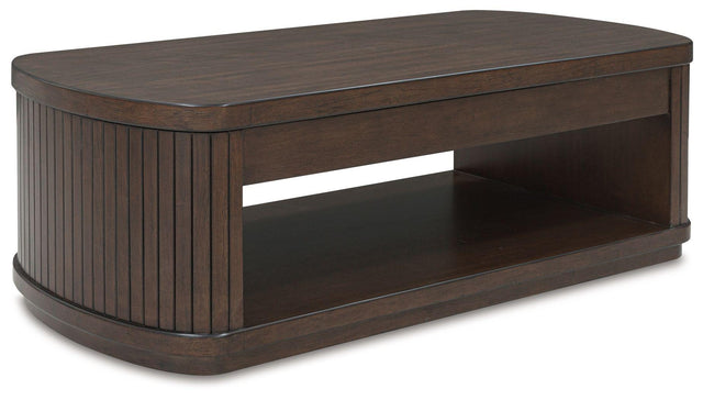 Ashley Korestone Lift Top Cocktail Table - Dark Brown