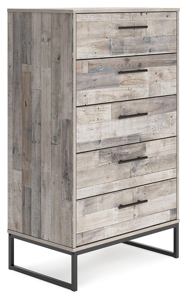 Ashley Neilsville Five Drawer Chest - Whitewash