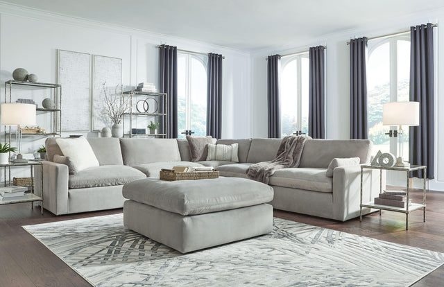 Ashley Sophie - Gray - 6-Piece Sectional, Ottoman