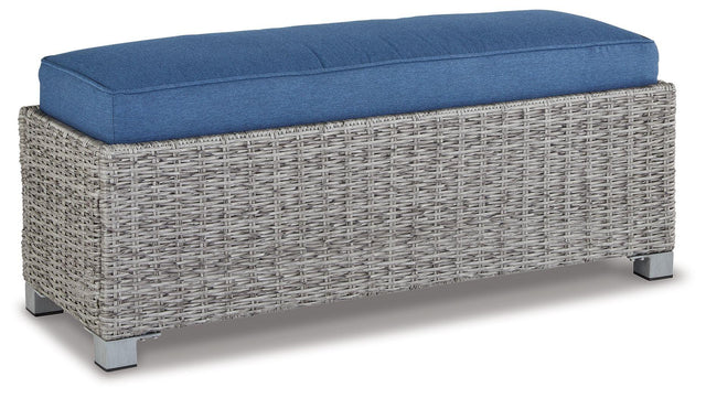 Ashley Naples Beach Bench with Cushion - Light Gray