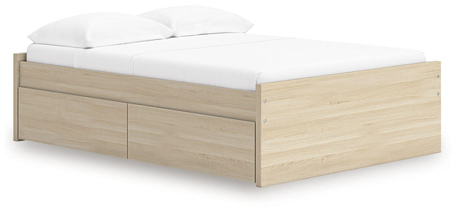 Ashley Onita - Natural - Full Platform Bed With 2 Side Storage