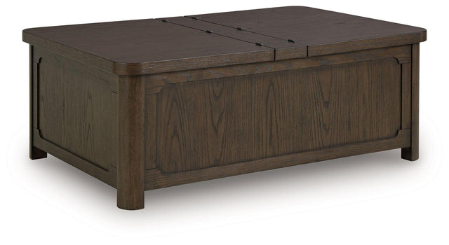 Ashley Breckington Cocktail Table with Storage - Dark Brown
