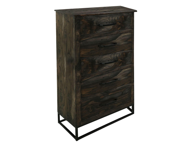 International Furniture Direct Dark Teak - Chest - Oil Black