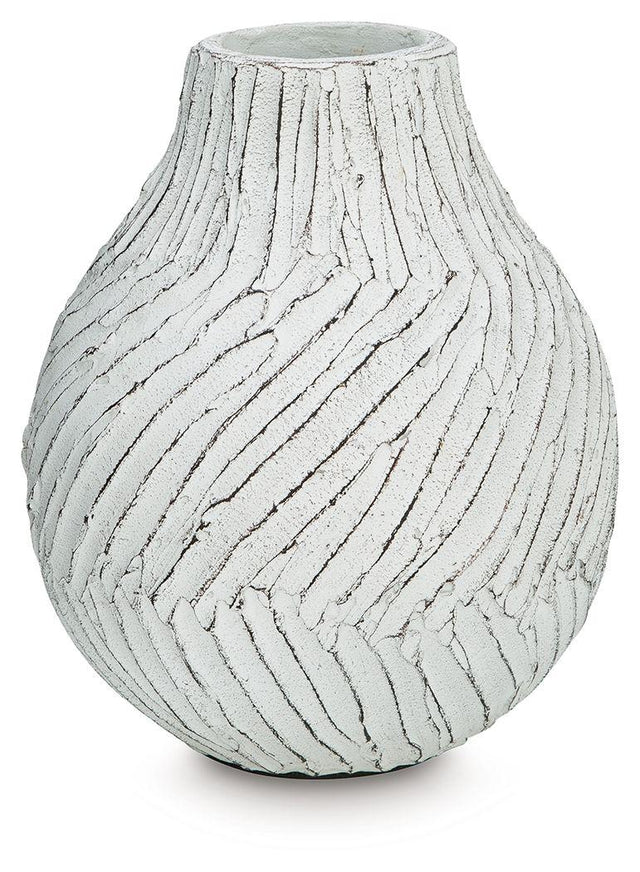 Ashley Shelvie Vase - Distressed White