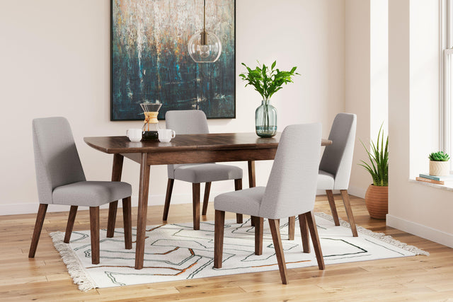 Ashley Lyncott - Brown / Gray - 5 Pc. - Butterfly Extension Table, 4 Side Chairs