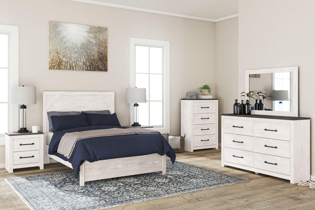 Ashley Gerridan - White / Gray - 7 Pc. - Dresser, Mirror, Chest, Full Panel Bed, 2 Nightstands