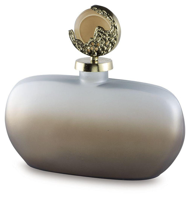 Ashley Acario Jar - Taupe/Gold Finish