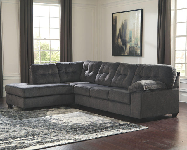 Ashley Accrington - Granite - Left Arm Facing Corner Chaise With Sleeper 2 Pc Sectional