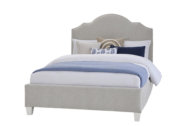 Vaughan-Bassett Tide & Timber - Queen - Upholstery Bed In Gray Antelope Fabric - Soft White Maple