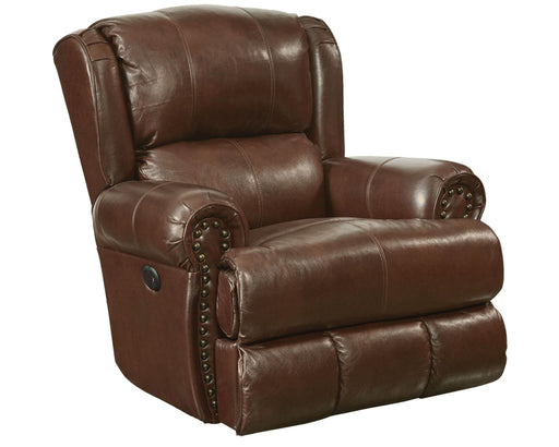 Catnapper Duncan - Power Deluxe Lay Flat Recliner - Walnut - Leather